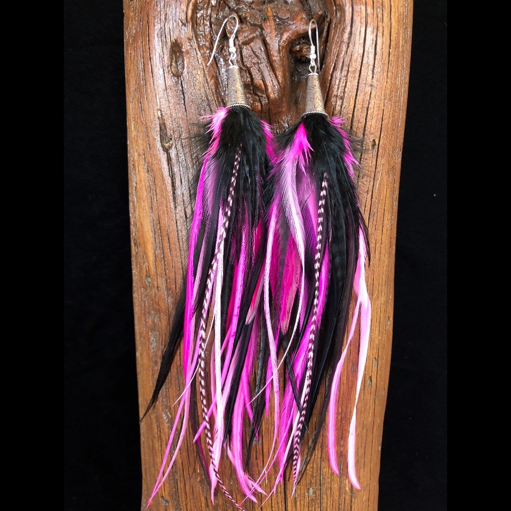 Real Feather Earrings ~ CELEBRATE - Picture 3 of 9
